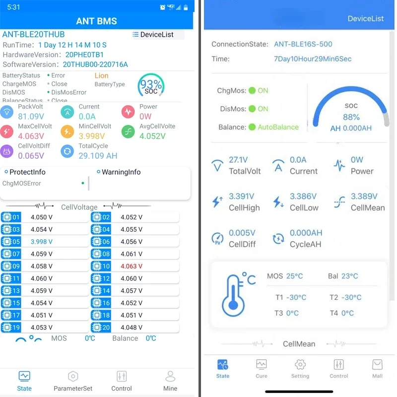 Ant BMS Bluetooth Smart BMS with Balance Li-Ion LiFePo4 LTO Battery18650 Battery Protection Board 3S 4S 12V 300A