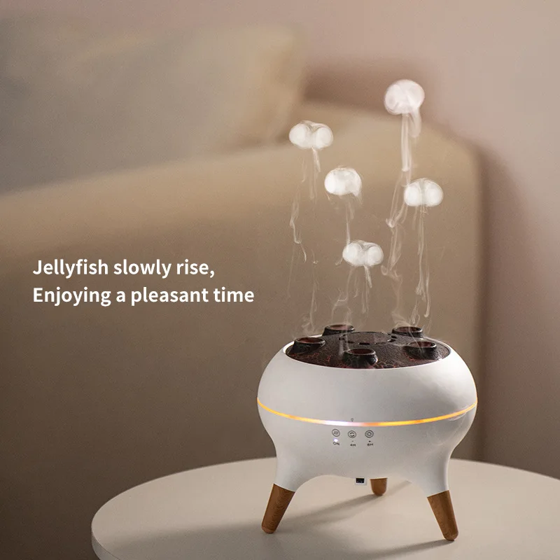 New Dynamic Multi-Spray Aroma Diffuser Desktop Flame Humidifier Household Spit Smoke Ring Jellyfish Spray Humidifier