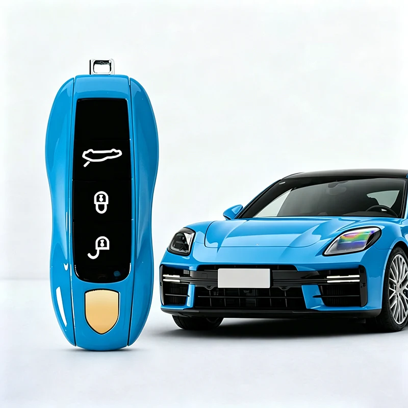 Autosleutel hoesje Bordeauxrood vervangende schaal voor Porsche Cayenne Macan Panamera 911 718 Boxster Cayman Taycan 2010-2024