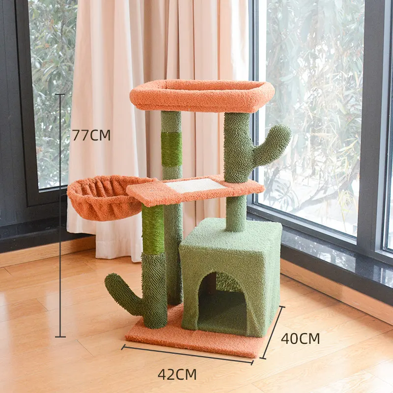 

Accessories Towers Cat Tower Things House Indoor Wooden Climbing Cat Tower Sandbox Stairs Luxury Arranhador Para Gato Home Decor