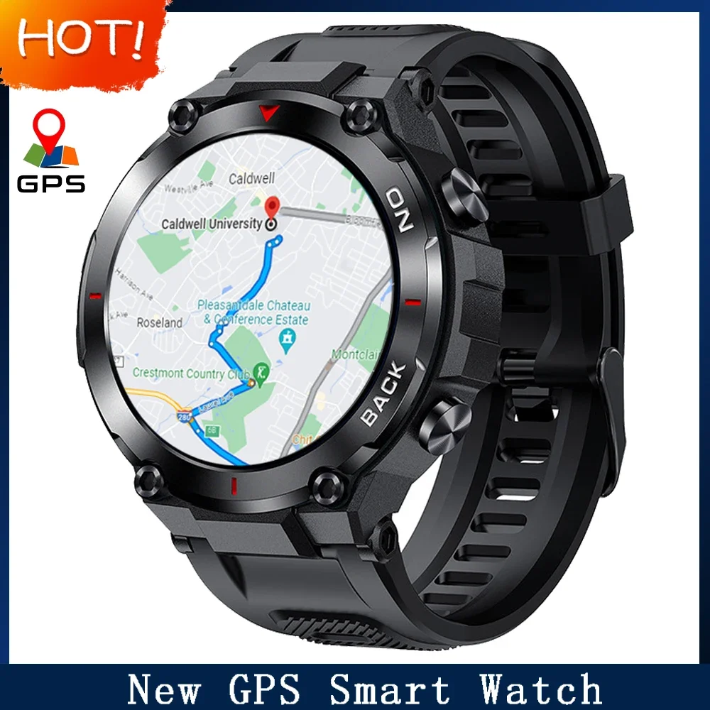 

New GPS Smart Watch Men Outdoor Fitness Sports Watches For Men IP68 Waterproof 24-hour Heartrate Blood Oxygen Monitor Smartwatch