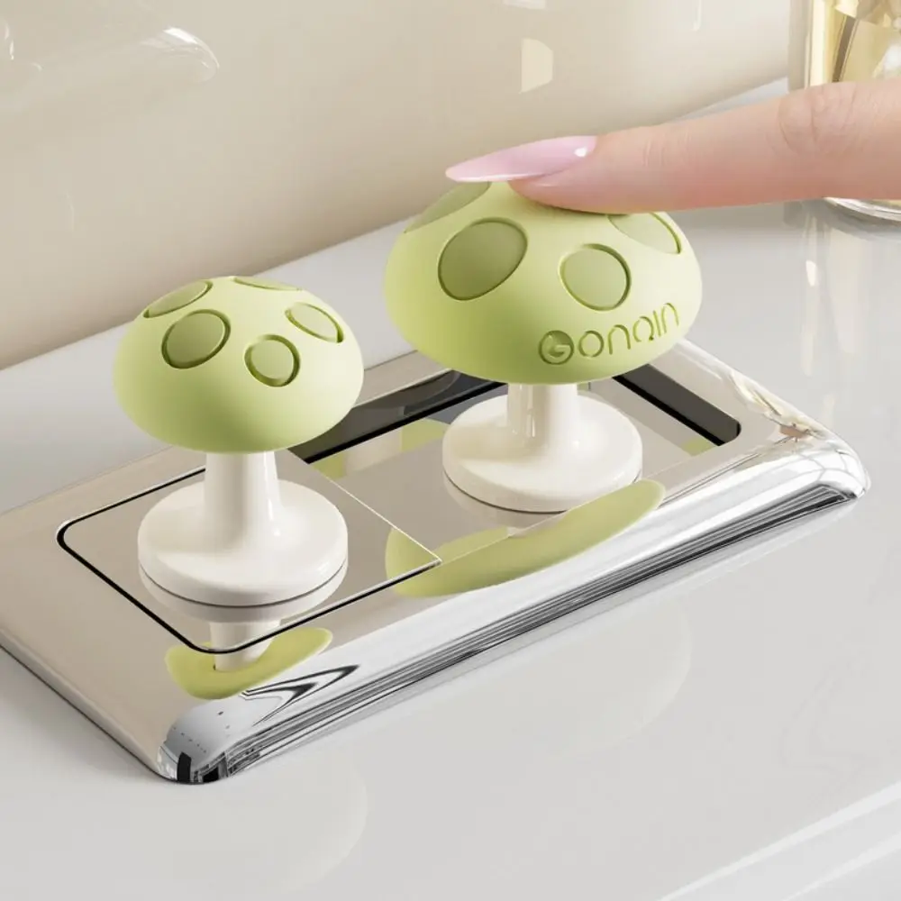 New Mushroom Shaped Toilet Press Button Adhesive Creative Water Tank Push Switch Multifunctional Nail Protector Toilet Presser