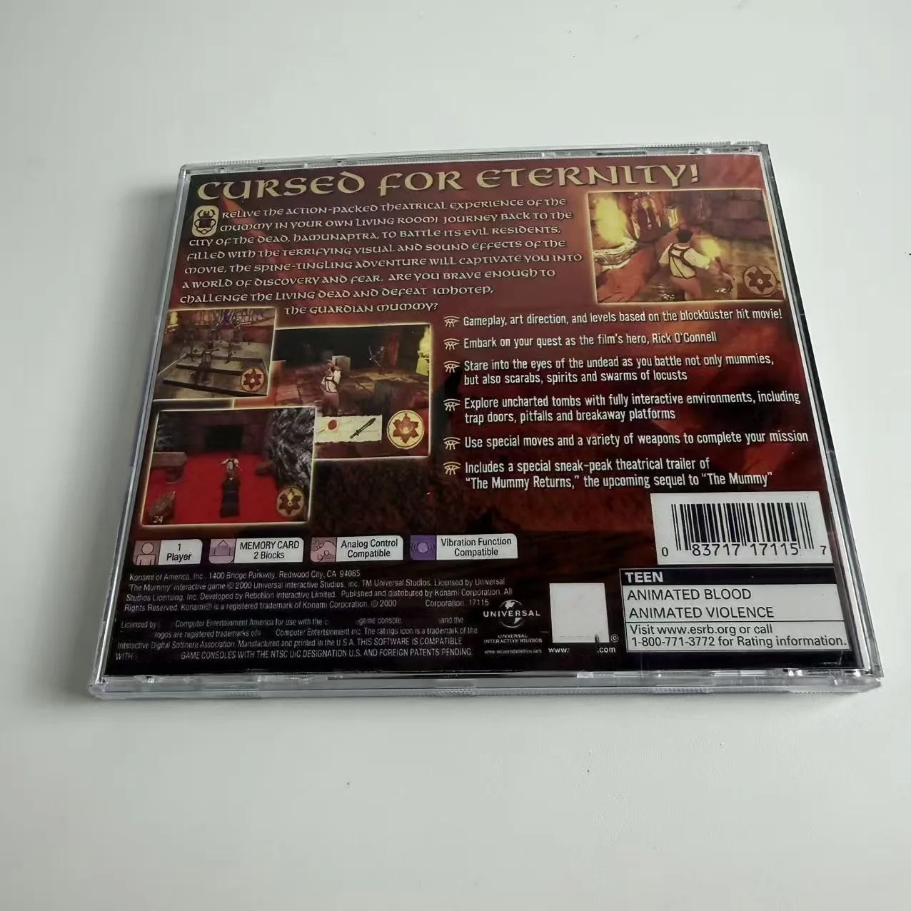 High-quality Reproduction Disc For PS1: The Mummy (US Vibration Version, No Manual)