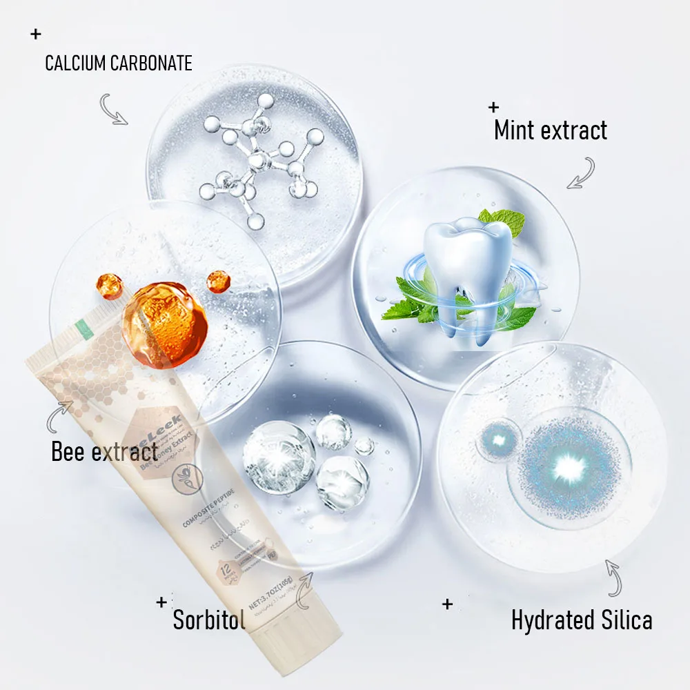 

Toothpaste Bee Honey Extract Whitening tooth Fluoride-free deep cleansing mint fresh breath gum care repair gum keleek