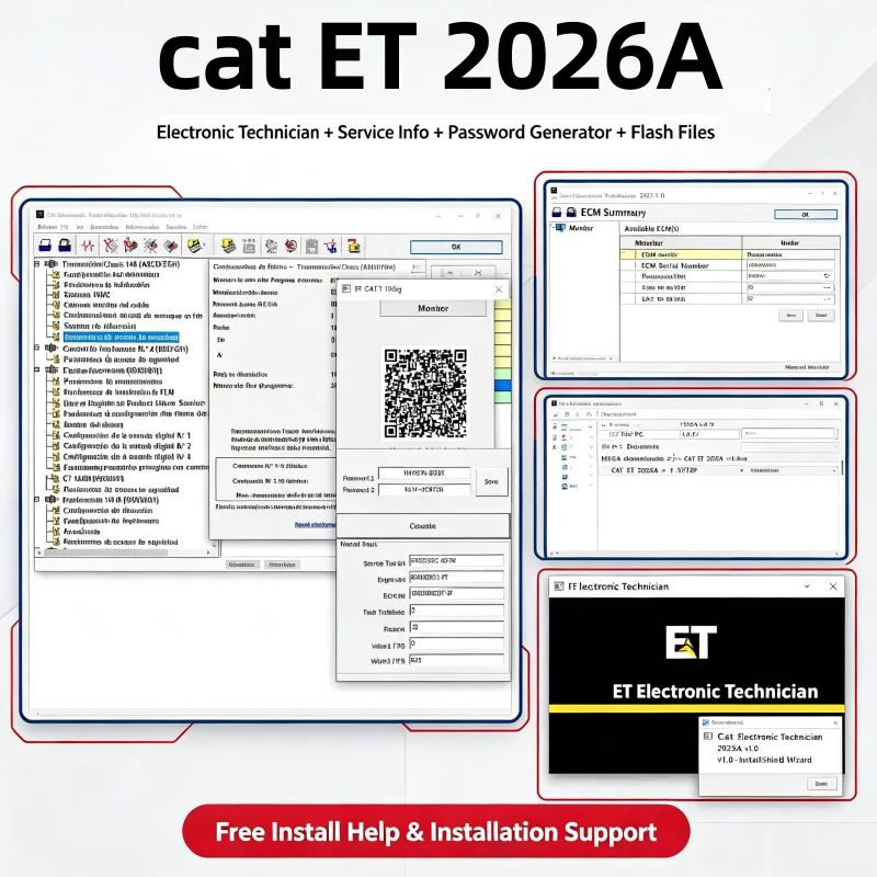 New 2026A Cat ET Electronic Technician Diagnostic Software,10Digit Password Generator + Remote Installation Help+ Caterpillar ET