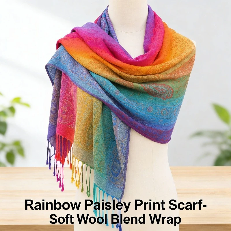 2026new قوس قزح الكاجو الجاكار وشاح دافئ شال رئيس التفاف #1