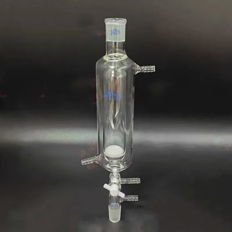 Double-layer polypeptide solid-phase synthesis tube with upper grinding port and lower grinding plug with air extraction nozzle