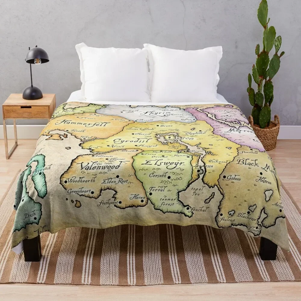 

Map of Tamriel Throw Blanket Decorative Sofas Luxury Thicken bed plaid Large Blankets