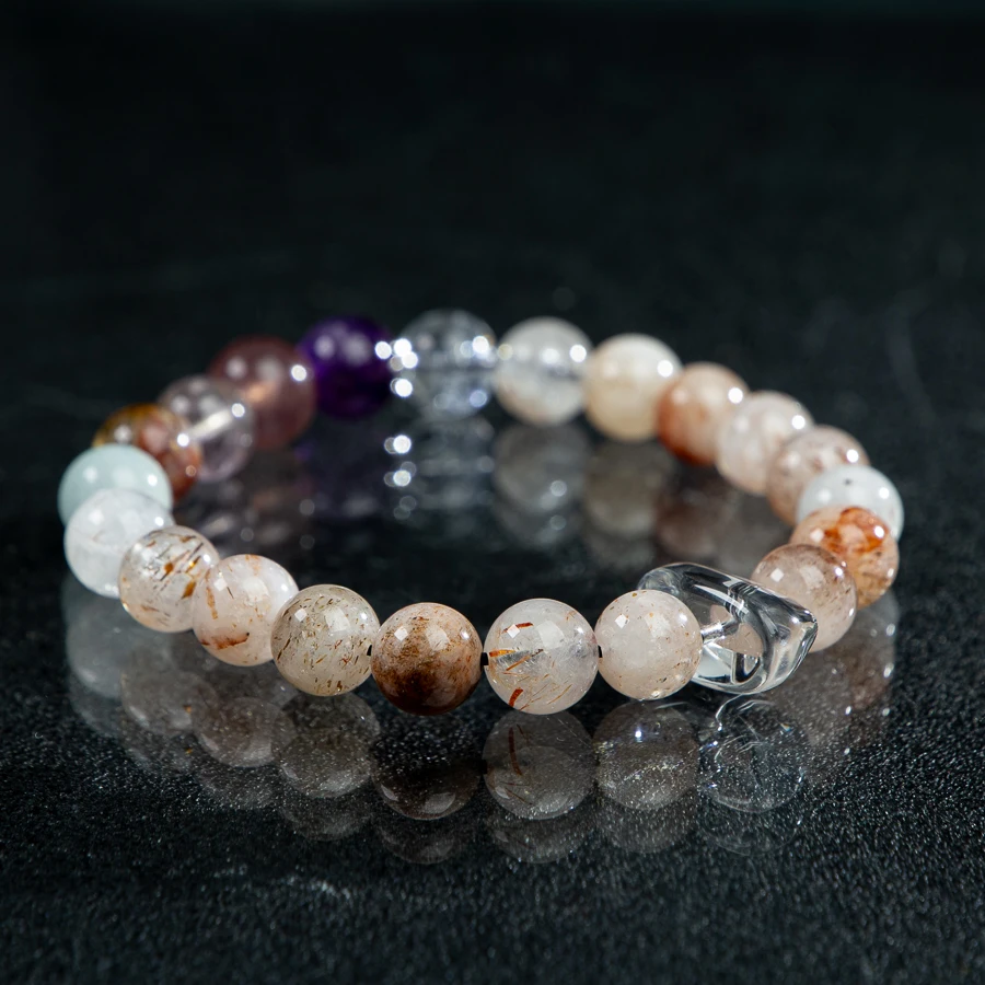 

TIMESWIND Original Crystal Super Seven Multi-color Irregular Beaded Women Energy Bracelet Fine Jewelry with Certificate