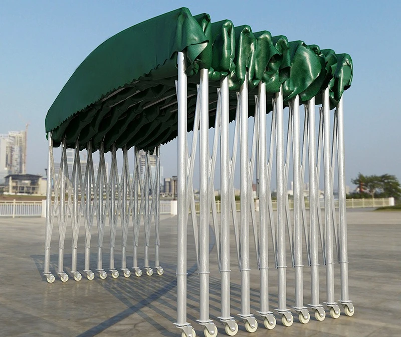

Outdoor Mobile Sliding Shed Large Warehouse Telescopic Canopy Logistics Canopy Aisle Sliding Shed プール 루프탑 텐트