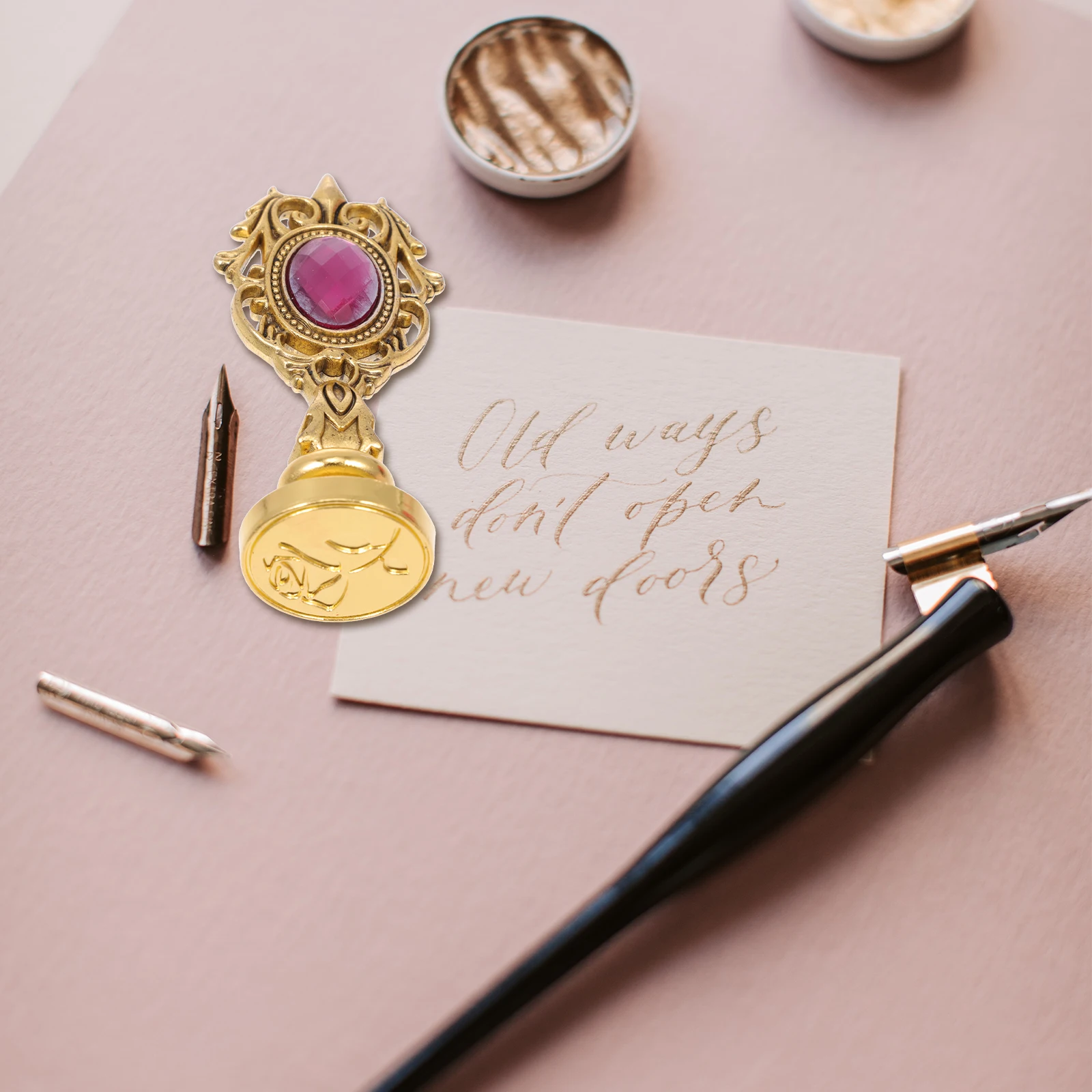 

1pc Sealing Wax Detachable Practical Creative Envelope Stamper Diy Retro Style Sealing For Letters Cards