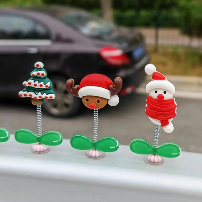 Car Dashboard Decorations Shaking Head santa snowman Christmas Ornaments Crafts Mini Toys xmas Gifts Car Interior decoration