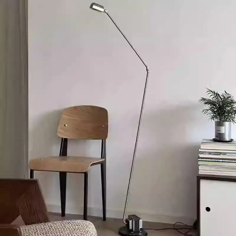 مصباح أرضي بمحرك قابل للتعتيم، قاعة عرض منزلية عتيقة الطراز #4