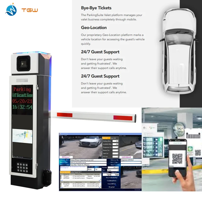 Riconoscimento automatico della targa del veicolo sistema di parcheggio intelligente germania gestione del parcheggio controllo del PC posto auto coperto Outdoor TCP/IP 500