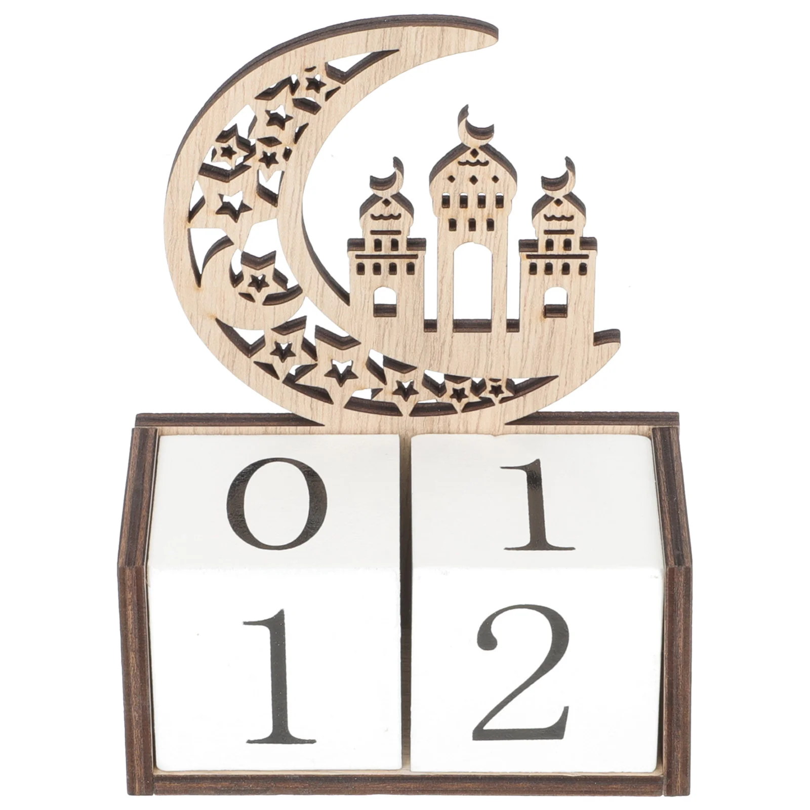 Calendario Eid, adornos de madera de Ramadán para manualidades, decoraciones de escritorio de oficina, cuenta atrás del Festival de Ramadans Mubarak