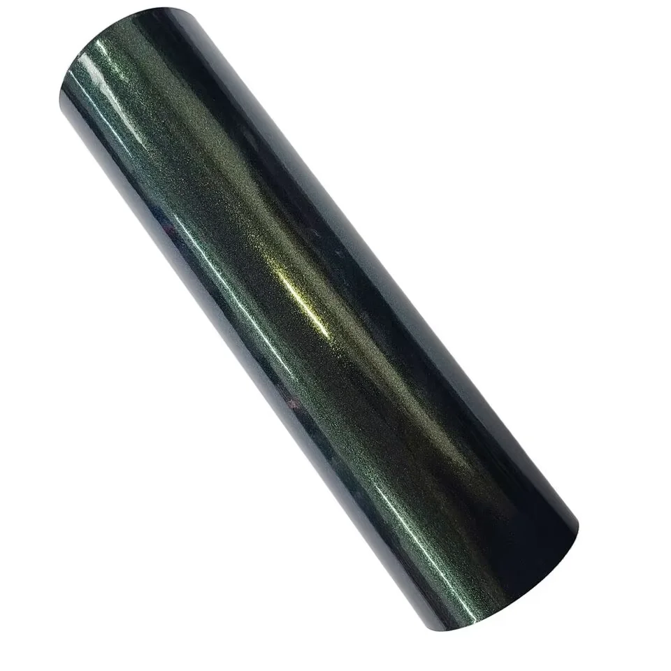 High Gloss Green Metallic Chameleon Flip Vinyl Car Wrap Film Air Release Sheet