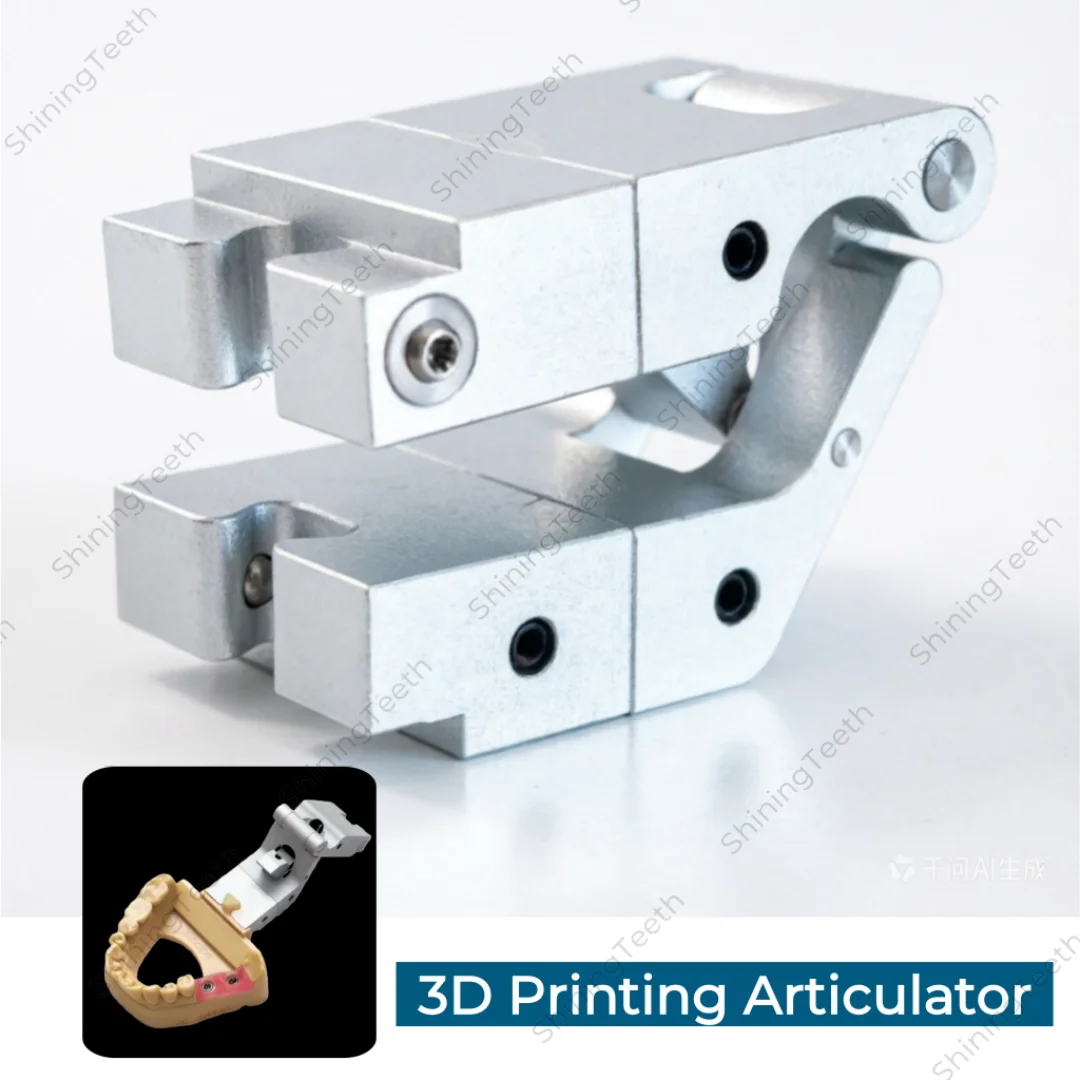 Dental 3-Shape Articulator Digital Model Design 3D Printing Compatible Articulator Precision Aluminum Alloy