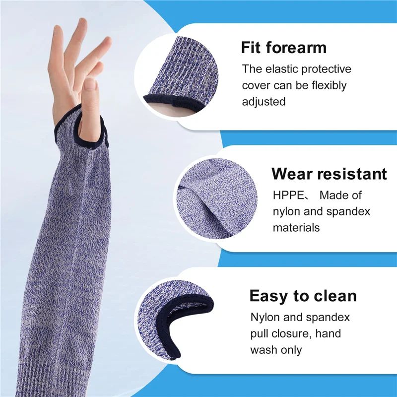 【Подержанные предложения】4 пары устойчивых к порезам и ожогам рукавов, защитные рукава для рук, защита для предплечья для тонкой кожи и синяков, открытые манжеты