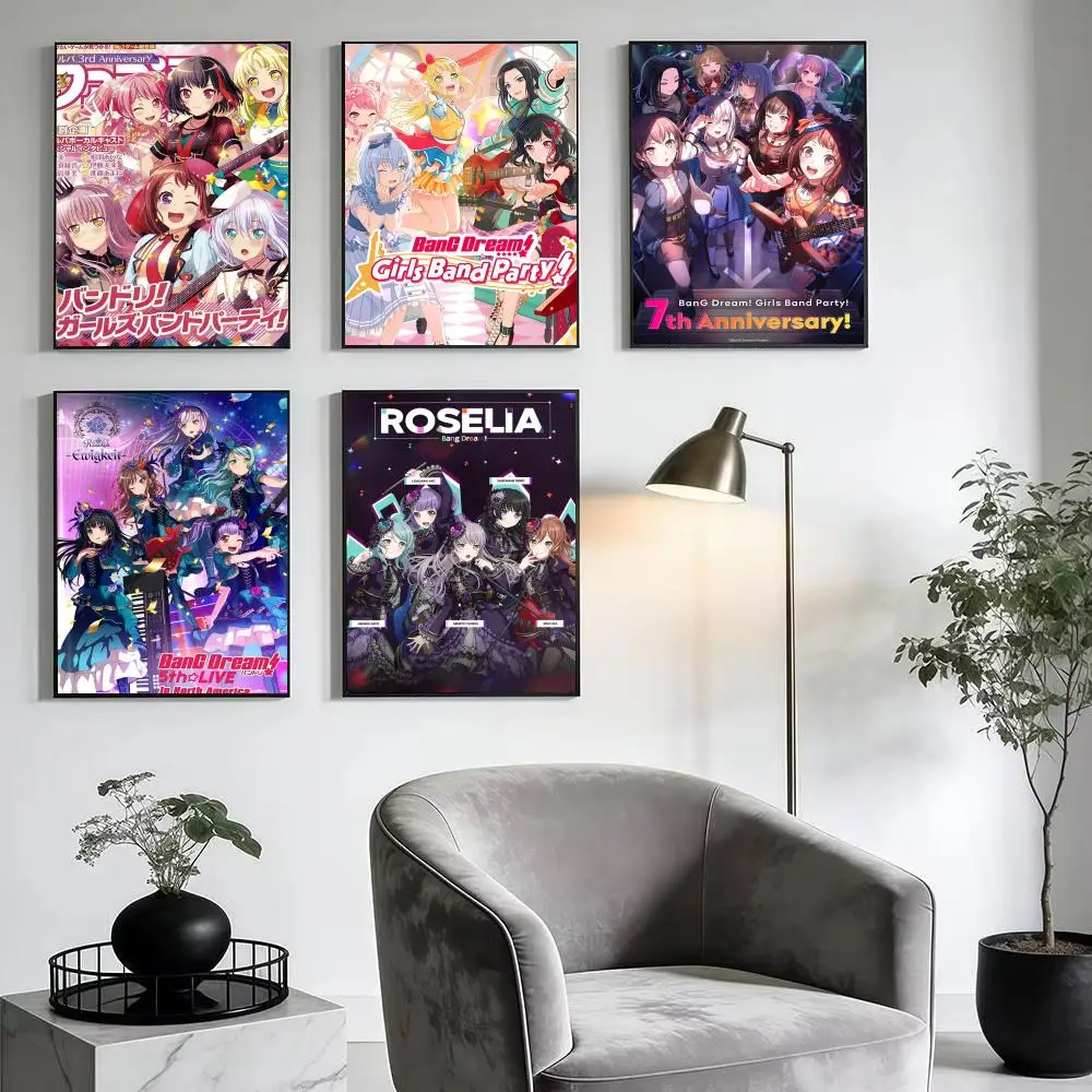 Classic Anime B-BanG Dream Poster Modern Minimalist Wall Art Prints for Bedroom Living Room Home Decor Interior Gift