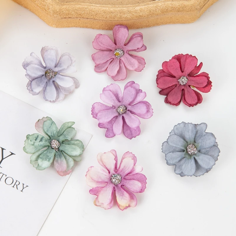 50 Stück Künstliche Blumen Günstige DIY-Girlande Süßigkeitenbox Scrapbooking Weihnachtsdekoration für Zuhause Hochzeitsstrauß Seidenkarneol – Detail 6
