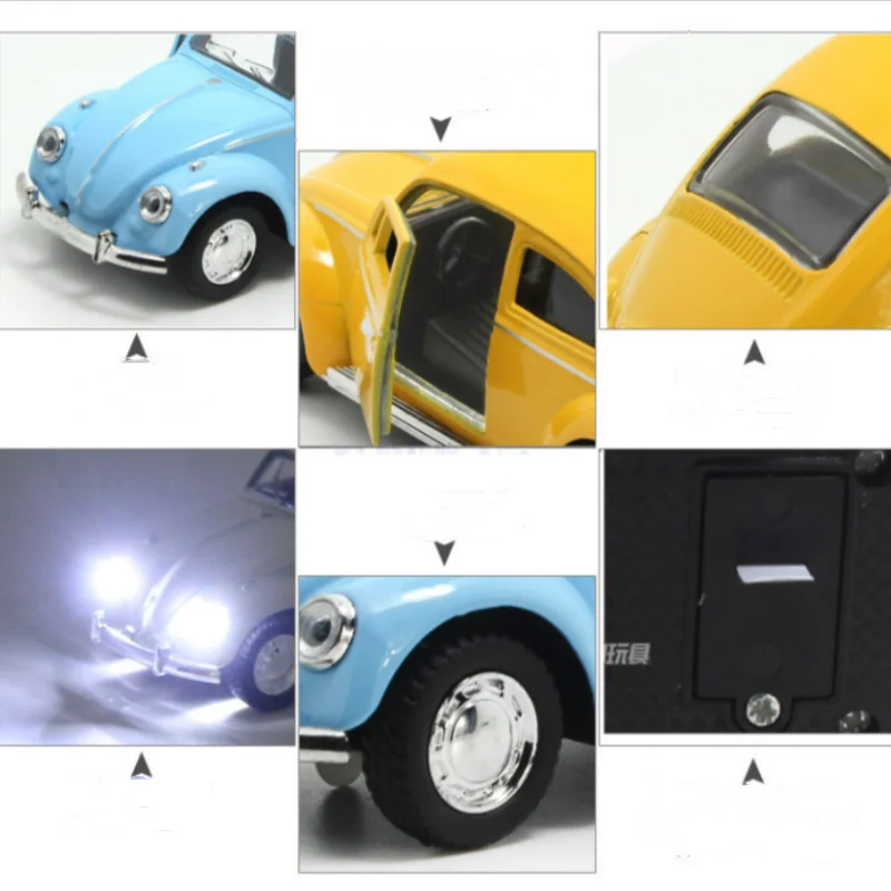 1:36 Volkswagen Beetle Retro Classic Car Alloy Diecast Car Model Pull Back Miniature Metal Vehicles Models Boy Gifts