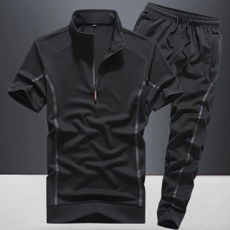 Top Pants Sets Man Polyester T Shirt Slim Fit Sports Suits Cotton Essential Fashion Tracksuit Cheap Loose Kpop Men\'s Clothing
