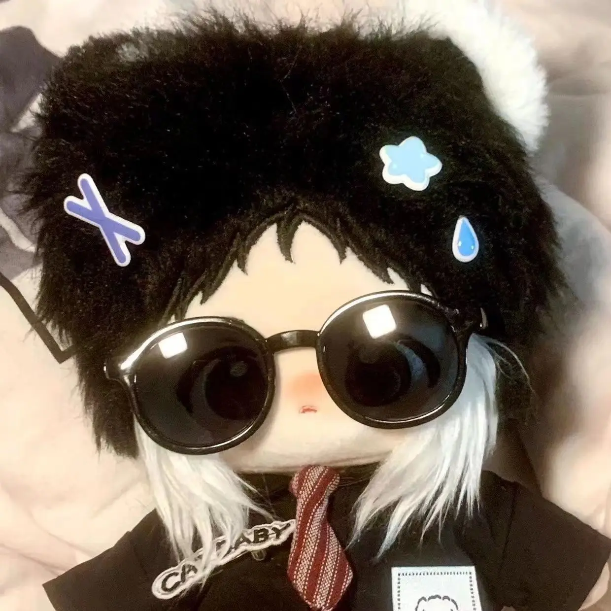 Ausgestopfte Anime Bungo streunende Hunde Ryuunosuke Akutagawa Baumwoll puppen niedliche 20cm Anzieh puppe Sammlerstücke Plüsch Geschenks pielzeug für Fans