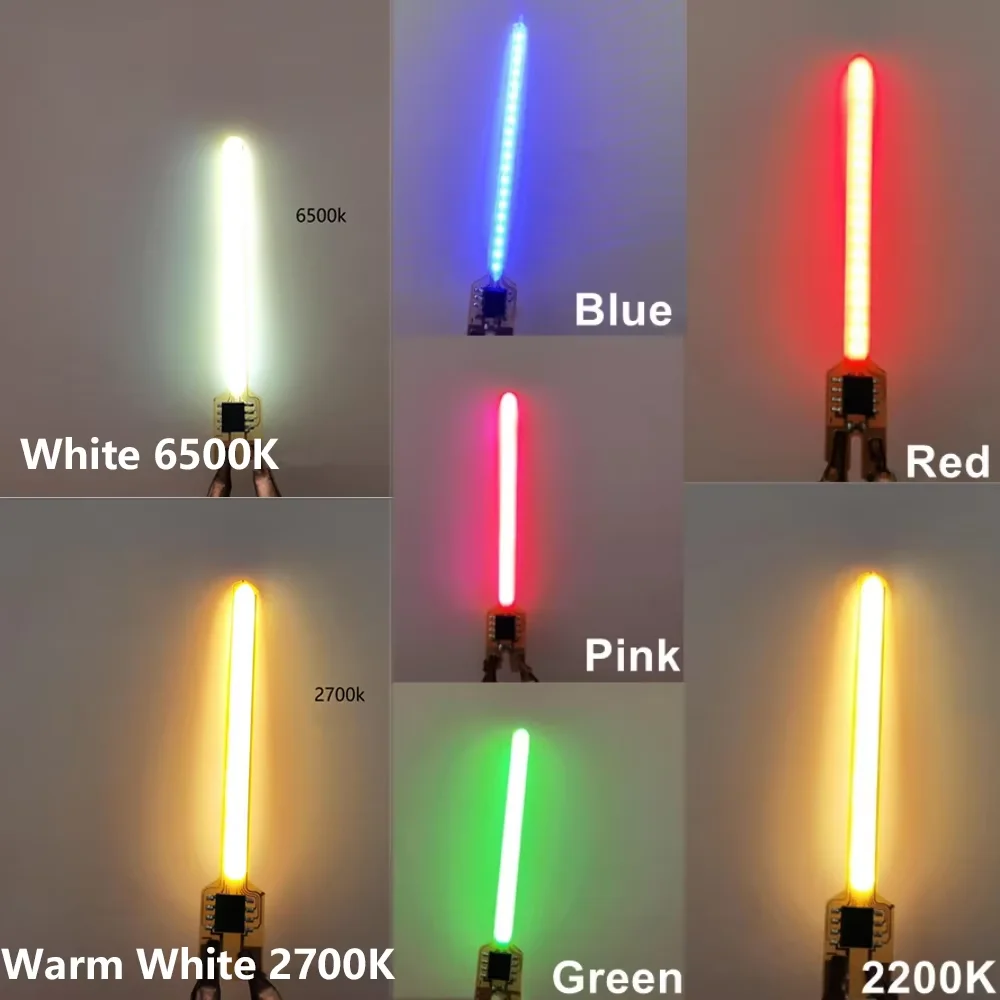 LED Cob Meteor Shower Flowing Water Lamp 40/59/70MM LED Filament 2200K 2700K 6500K Blue Red Green Diodes Parts Light Accessories