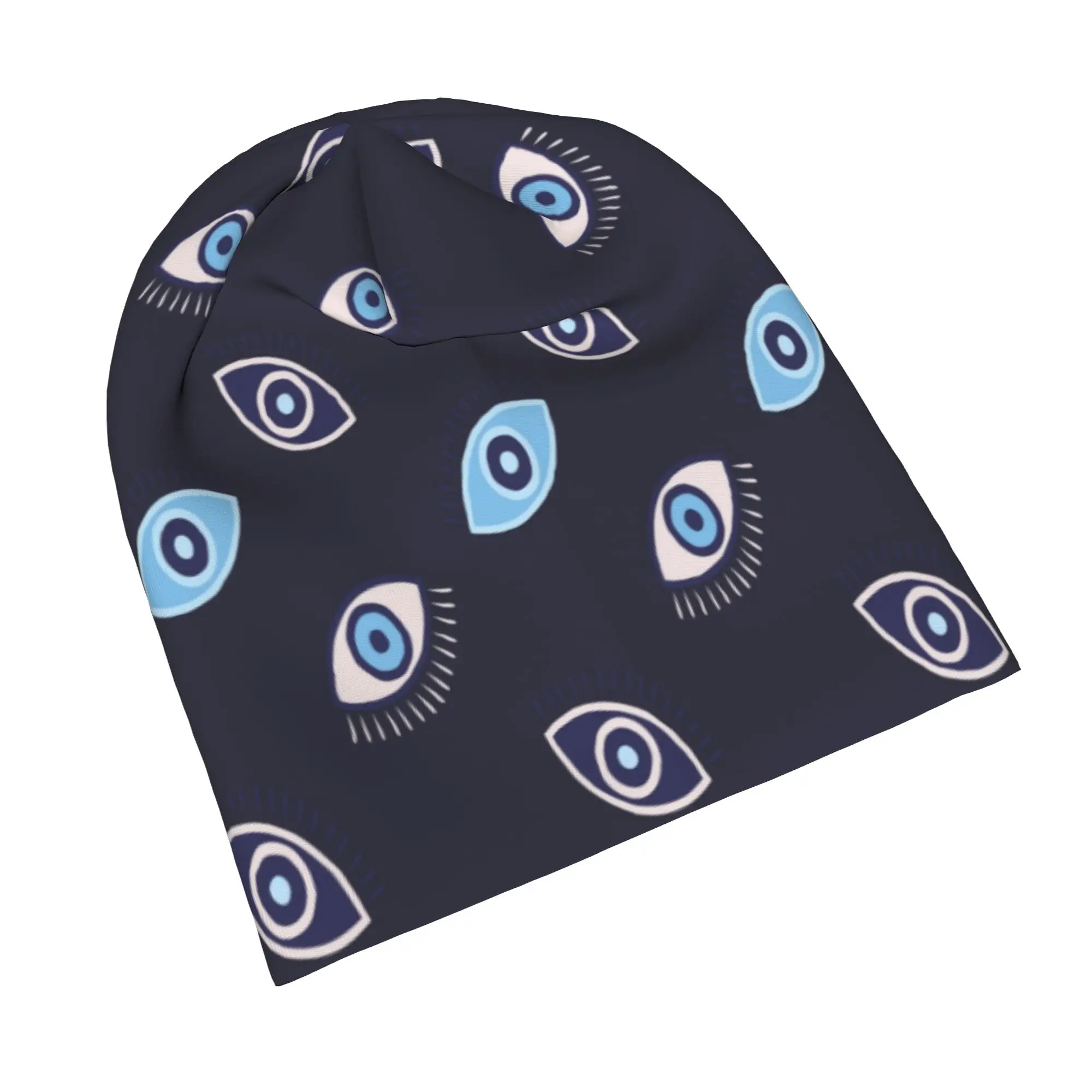 Evil Eye Caps Evil Eye Blue Nazar Amulet Boho Hip Hop Adult Street Skullies Beanies Hats Spring Warm Head Wrap Bonnet Hats