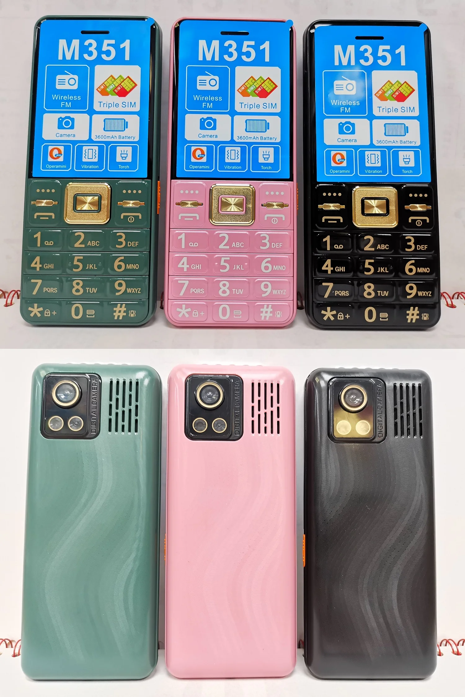 Mafam M351 Low Price Triple SIM Slots Mobile Phone 1.8