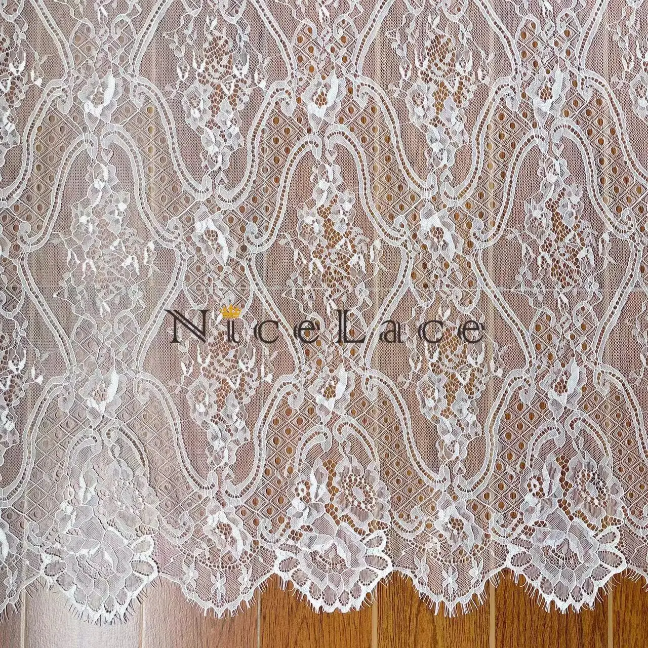 

Wholesale Price and free shipping Chantilly High Quality Boho Lace Fabric French Lace For Handmade Bridal Wedding Dresses