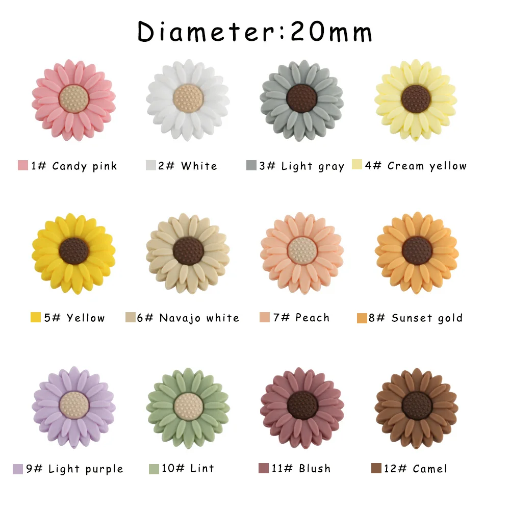 2/3/10Pcs Blume Silikon Perlen Daisy Schnuller Clip Food Grade Silikon DIY Baby Schnuller Kette Für schmuck Machen Focal Perlen