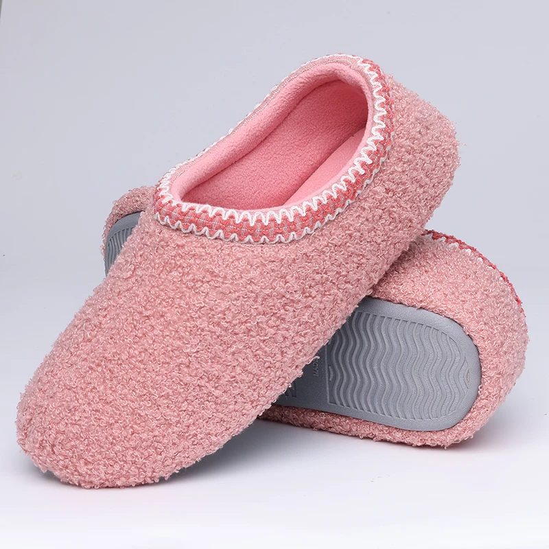 Crestar Women Slippers Winter Warm Casual Home Slippers Outdoor Non-slip Wear-resistant Shoes Indoor Comfortable Soft Flat Shoes