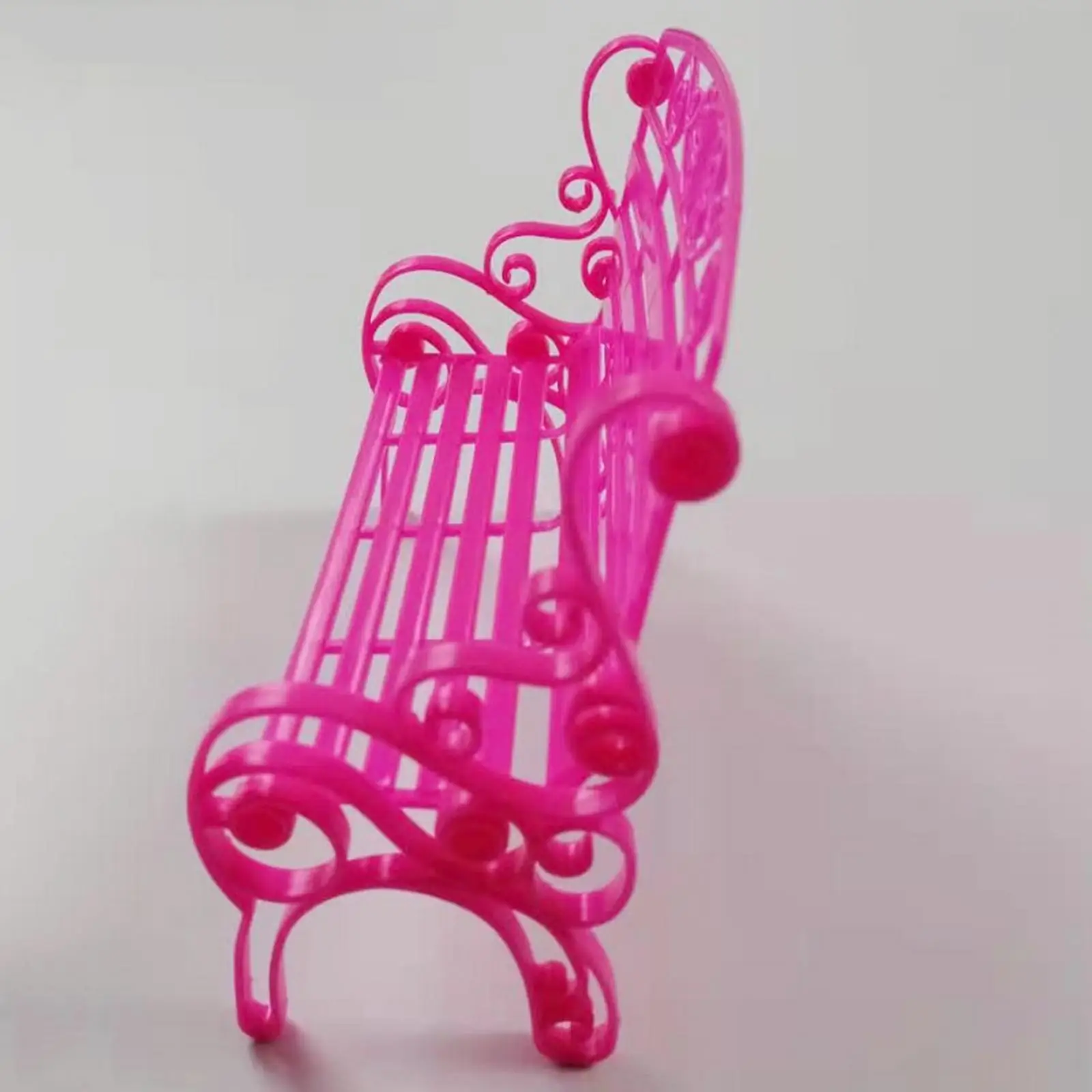 Banc de parc l'inventaire rose pour maison de poupées, maison de courses, jardin, cour, meubles de décoration, jouet modèle Acc, échelle 1/6