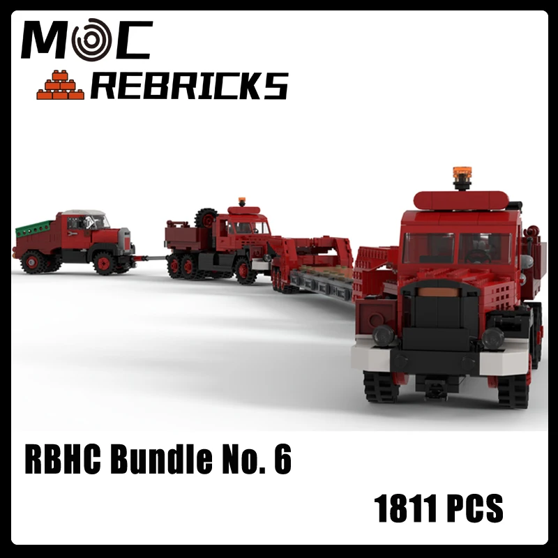 MOC Traffic Series RBHC Bundle No. 6 Tractor Truck And Trailer DIY Assembling Bricks Building Blocks Puzzle Toys Children's Gift