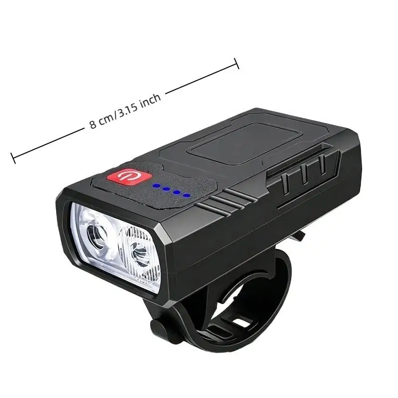 New LED Bicycle Light 300Lm USB Charging Power Display Mountain Bike Front Light Flashlight Cycling Equipment