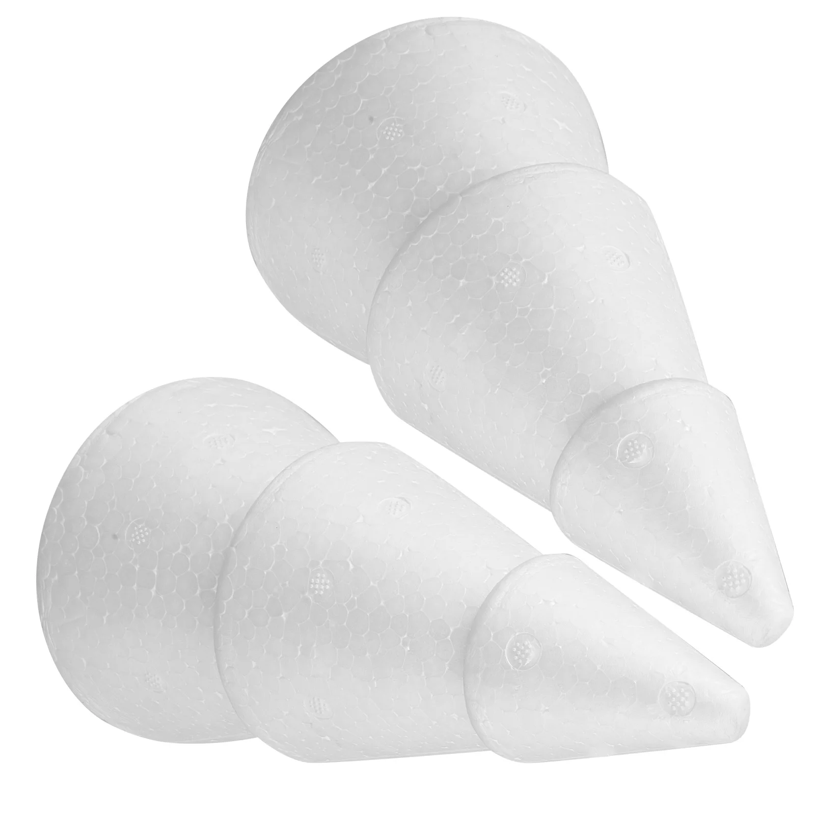 

2pcs White Foam Cone 7.86X4.13Inch Mini Christmas Tree Shape Polystyrene Craft Supplies Diy Holiday Decoration 20Cm Foam Cone