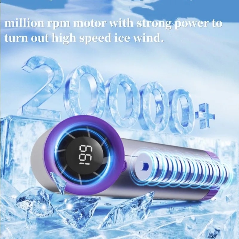2025 New Handheld Arc Cooling Fan 199 Speed High Speed Fan Portable LED Display USB Charging Handheld Fan for Travel