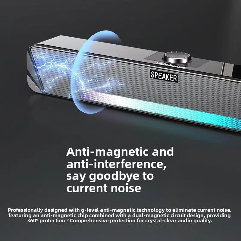 New RGB Wired Bluetooth Soundbar for TV USB Powered Multimedia Computer Speakers Desktop 3D Surround Small Subwoofter TS33-B