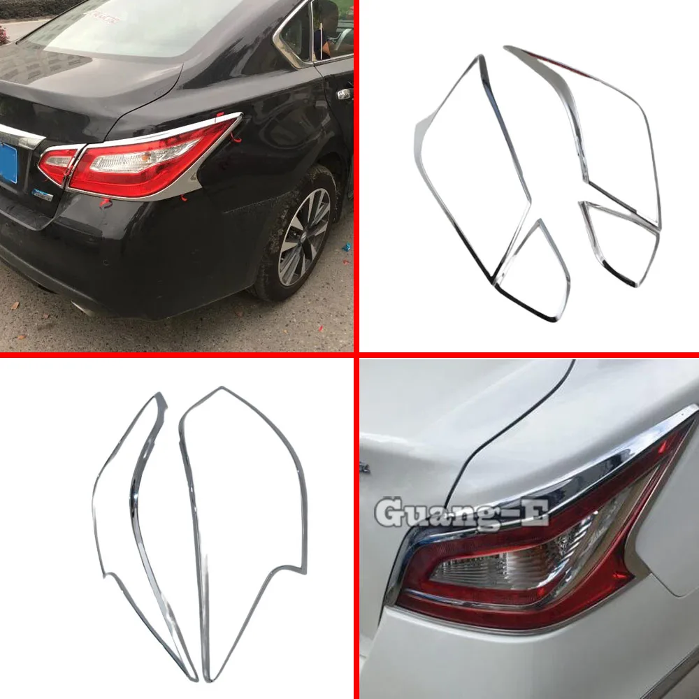 

For Nissan Altima Teana 2013 2014 2015 2016 2017 2018 Car Styling Eyebrow ABS Chrome Cover Trim Back Tail Rear Light Lamp Frame