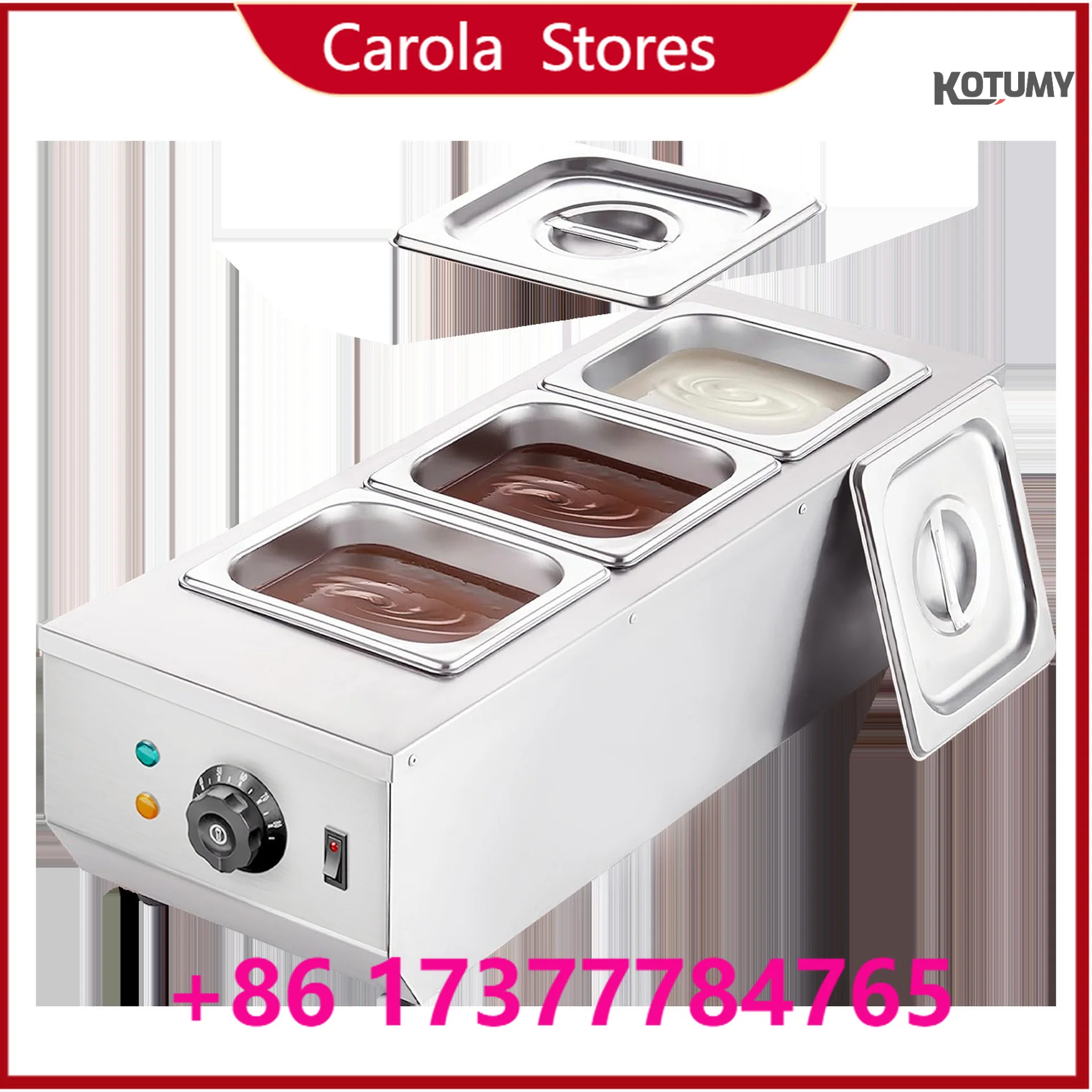 Large Capacity Water Bath Chocolate Melting Furnace, Commercial Stainless Steel Chocolate Melter for Milk Tea Shop & Dessert