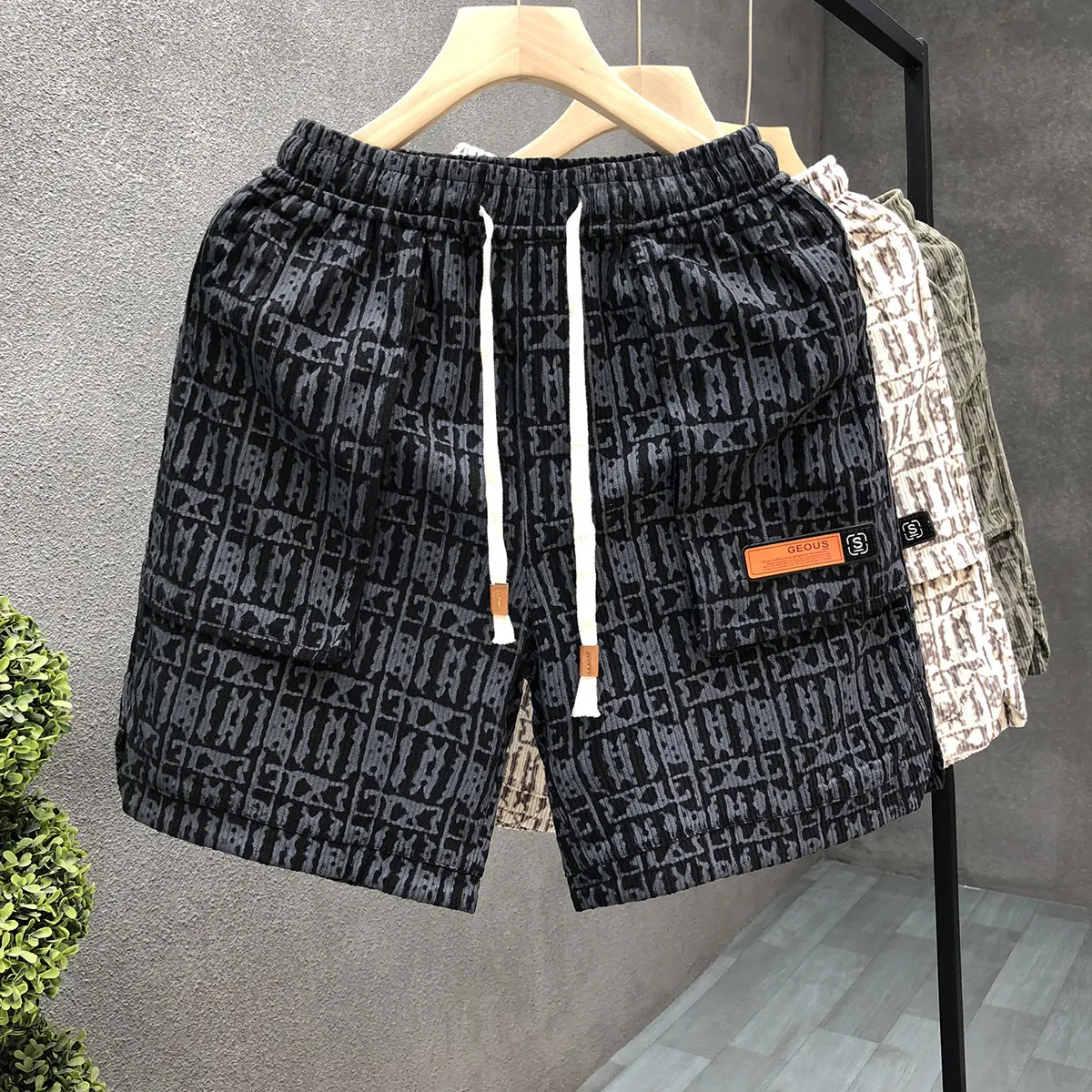 

Men's Summer Ice Silk Quick Dry Casual Shorts Four Parts High Street Functional Workwear Leisure Sports Five Parts Mid-Pants