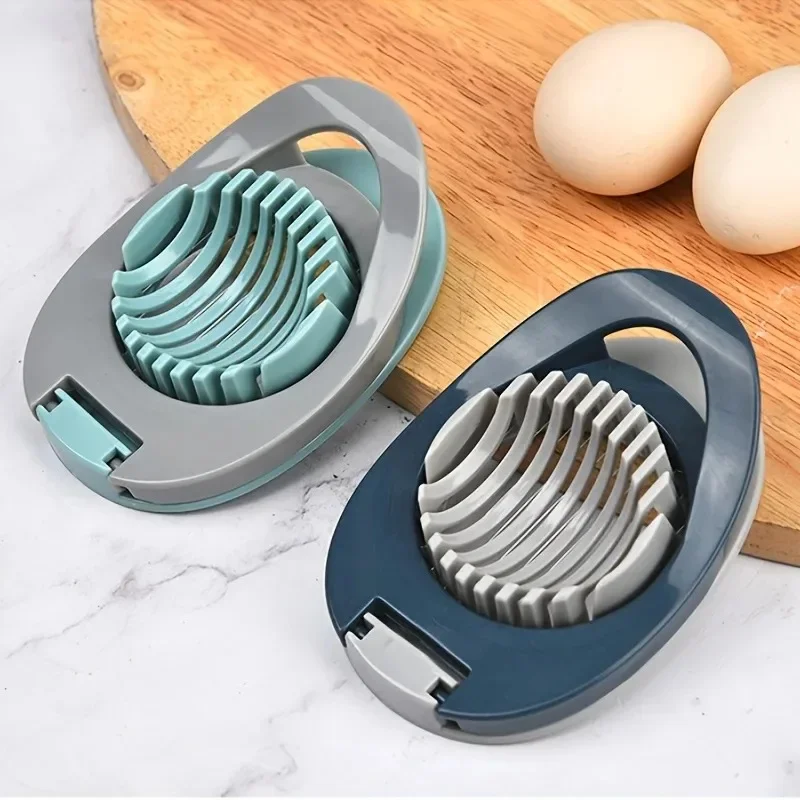 Multipurpose stainless steel egg slicer — durable cutter for hard boiled eggs & fruit garnish 2