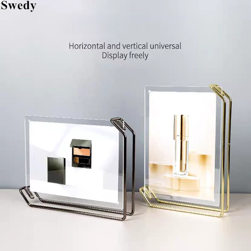 3 Pieces 6 Inch 105x150mm Metal Wedding Acrylic Picture Photo Frame Press Flower Frame Gift Menu Paper Sign Holder Display Stand