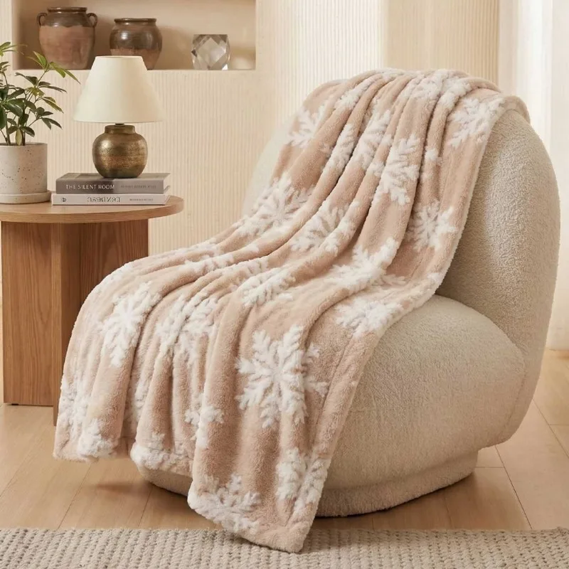 Christmas Jacquard Double-layer Blanket Office Blanket Sofa Throw Cover Blanket All-season Home Blanket Home Textiles