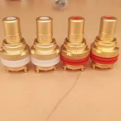 Audiophile RCA Jack Copper Gold/Rhodium Plated RCA Socket Chassis CMC Connectors Audio Hifi Adapter Plug RCA Female