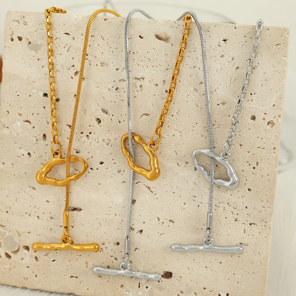 2025 جديد غير النظامية OT مشبك قلادة، المتخصصة الحد الأدنى الراقية التيتانيوم الصلب سترة سلسلة، سلسلة ثعبان #1