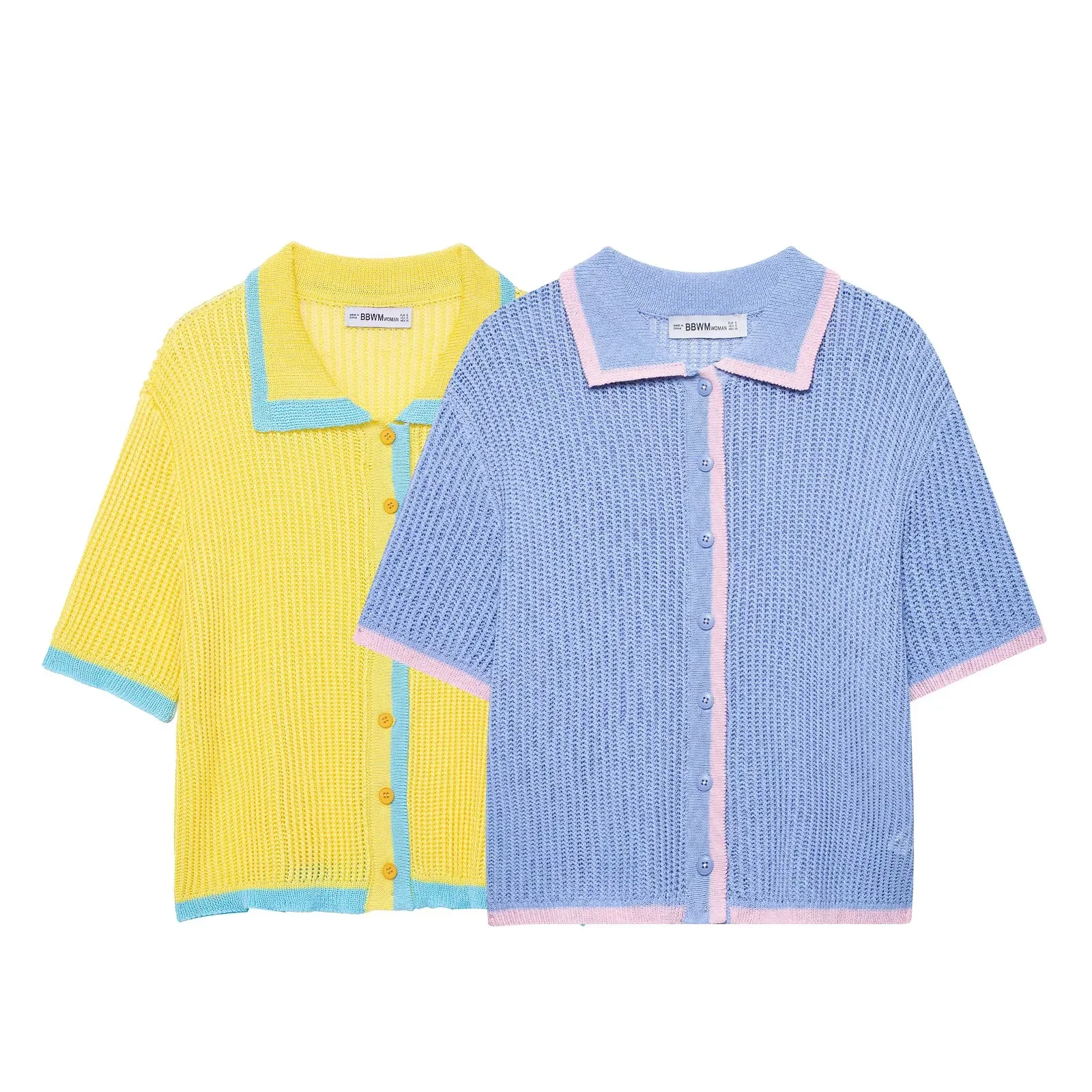 بدلة نسائية محبوكة غير رسمية كلاسيكية بأكمام قصيرة واحدة الصدر شورت برباط موضة جديدة 2025 بدلة شاطئ نسائية صيفية