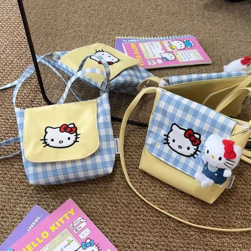 

Kawaii Hello Kitty Sanrio Student Cute Cartoon Crossbody Bag Children Portable Zero Wallet One Shoulder Bag Gift for Girls