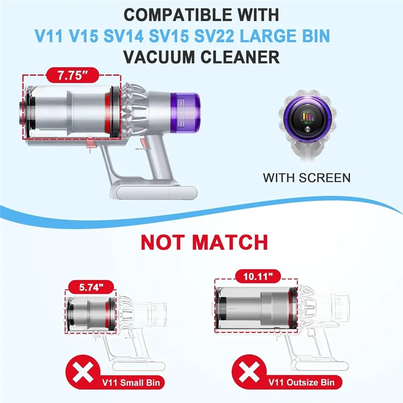 Dust Container Replacement Parts For Dyson V11 V15 SV14 SV15 SV22  Vacuum Cleaner Parts T8 Screwdriver Part 970050-01